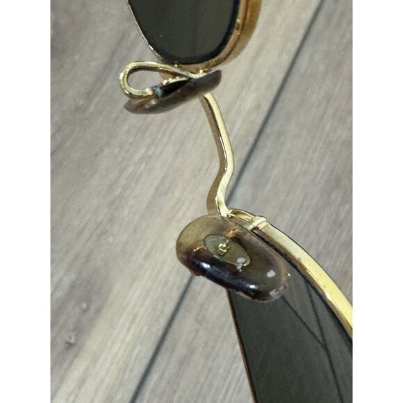 Vintage B&L Ray Ban Signet Rect. Sunglasses USA 80’s Gold Tortoise Green Glass - Picture 12 of 16